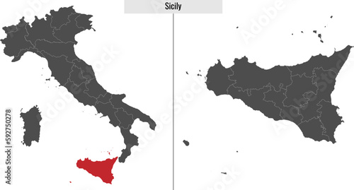 map of Sicily province of Italy