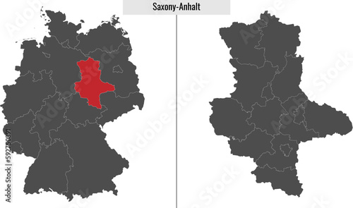 map of Saxony-Anhalt state of Germany