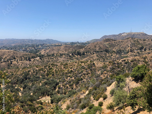Landscape shot of Hollywood Hills, USA