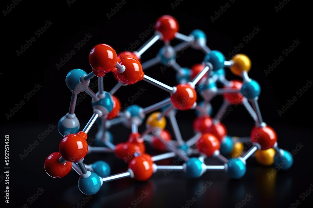 Obraz premium Science Molecule, Molecular DNA Model Structure, business teamwork concept. Generative AI