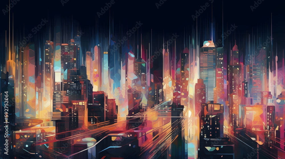 Abstract wallpaper, Abstract background, 3D Background, 3D Wallpaper, Generative AI, Cityscape, skyline, sky