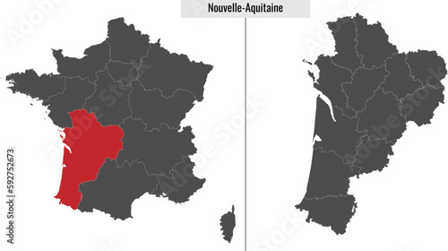 map of Nouvelle-Aquitaine region of France