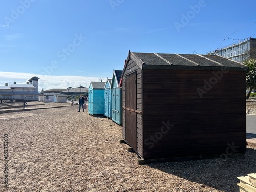 beach huts on the beach