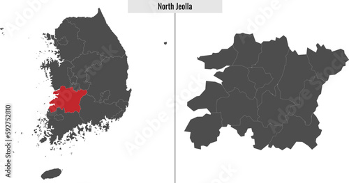 map of North Jeolla state of South Korea