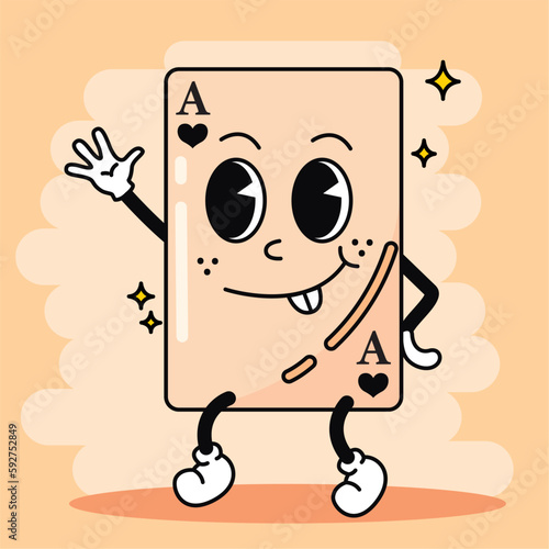 Isolated colored happy poker card traditional cartoon character Vector