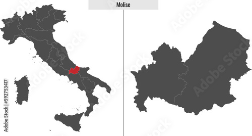 map of Molise province of Italy