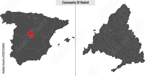 map of Madrid autonomous community of Spain photo