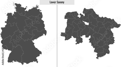 map of Lower Saxony state of Germany
