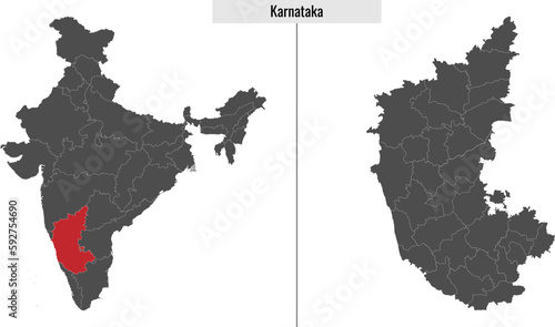 map of Karnataka state of India