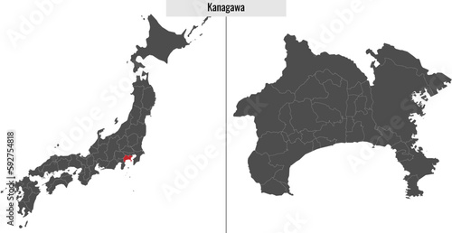 map of Kanagawa prefecture of Japan photo
