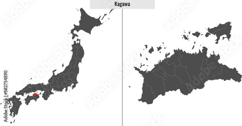map of Kagawa prefecture of Japan