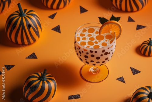 Leinwand Poster Bubble Tea para Halloween, bebida divertida temática para fiesta de terror y mie