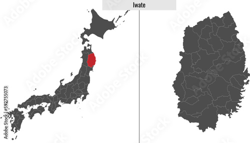 map of Iwate prefecture of Japan