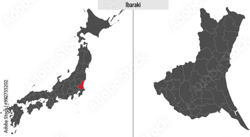 map of Ibaraki prefecture of Japan