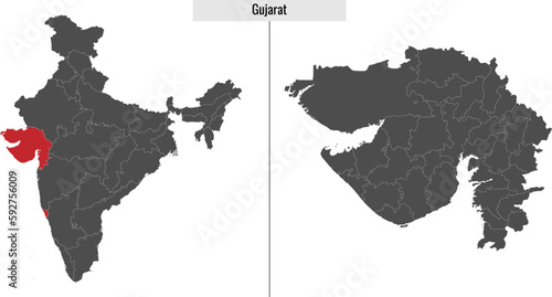 map of Gujarat state of India