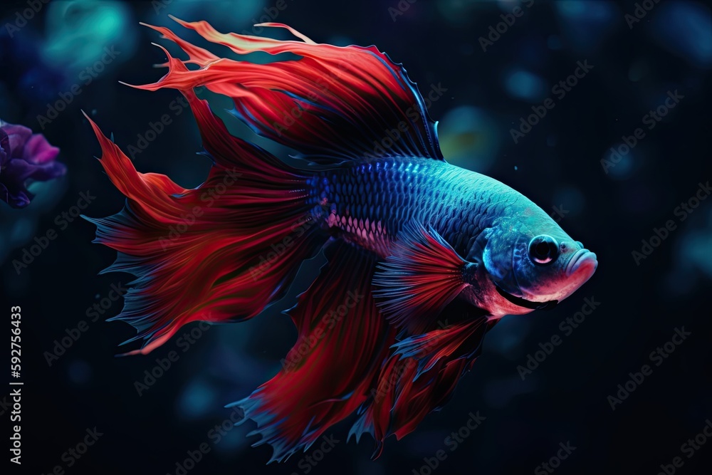 Colorful Underwater Fantasy - Beta Fish Technology with the Natural Wonders of the Sea: Generative AI