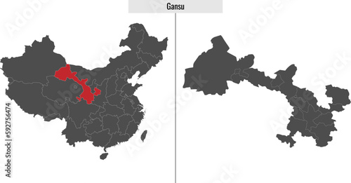map of Gansu  province of China photo