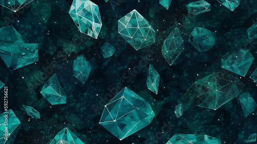 Emerald green gem kryptonite texture, background banner or wallpaper for graphic design.