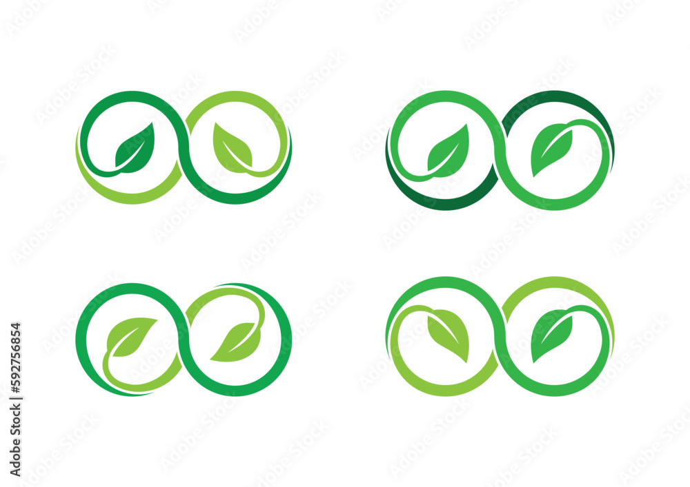 Infinity Leaf Logo Concept icon sign symbol Element Design. Health Care, Ecology, Herbal, Spa, Beauty salon, Boutique, Natural Products, Organic Logotype. Vector illustration template Infinity Leaf Logo Concept icon sign symbol Element Design. Health Care, Ecology, Herbal, Spa, Beauty salon, Boutique, Natural Products, Organic Logotype. Vector illustration template