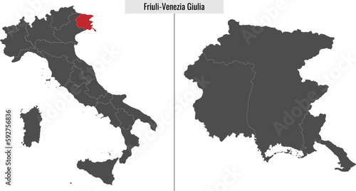 map of Friuli-Venezia Giulia province of Italy