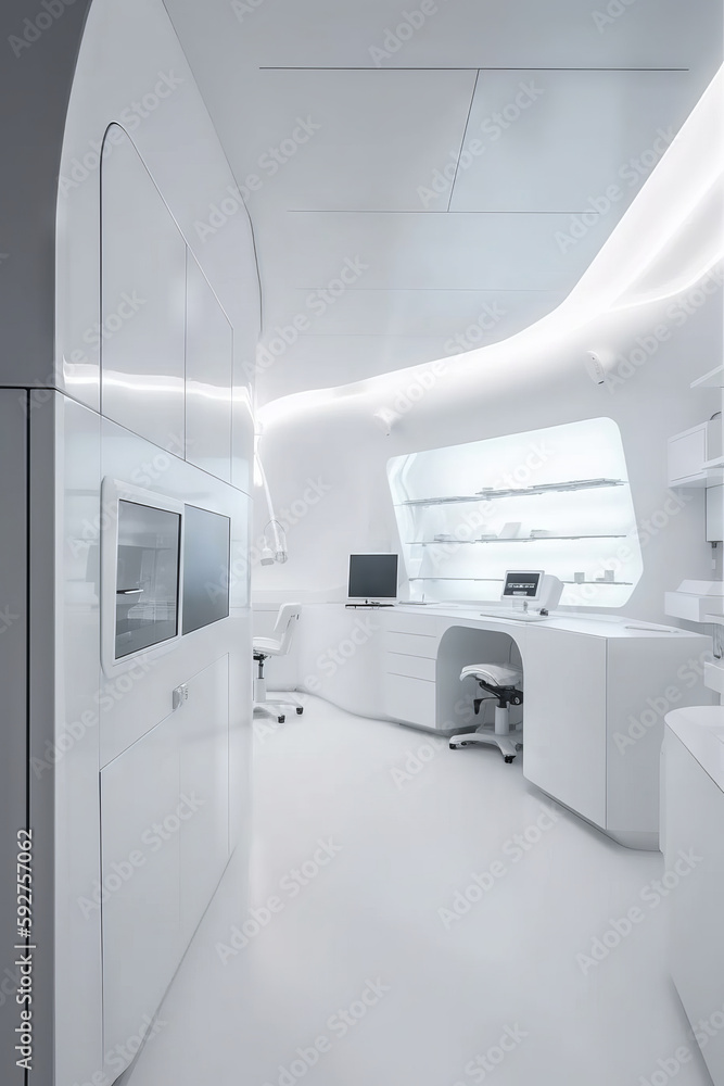 Laboratorio científico futurista con tecnología avanzanda, clínica de I+D, IA generativa Laboratorio científico futurista con tecnología avanzanda, clínica de I+D, IA generativa
