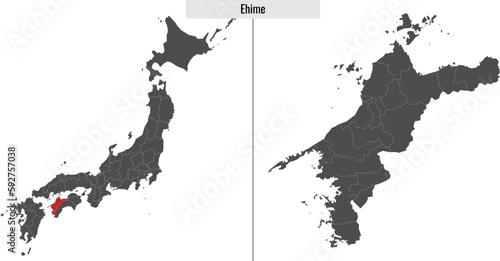 map of Ehime prefecture of Japan