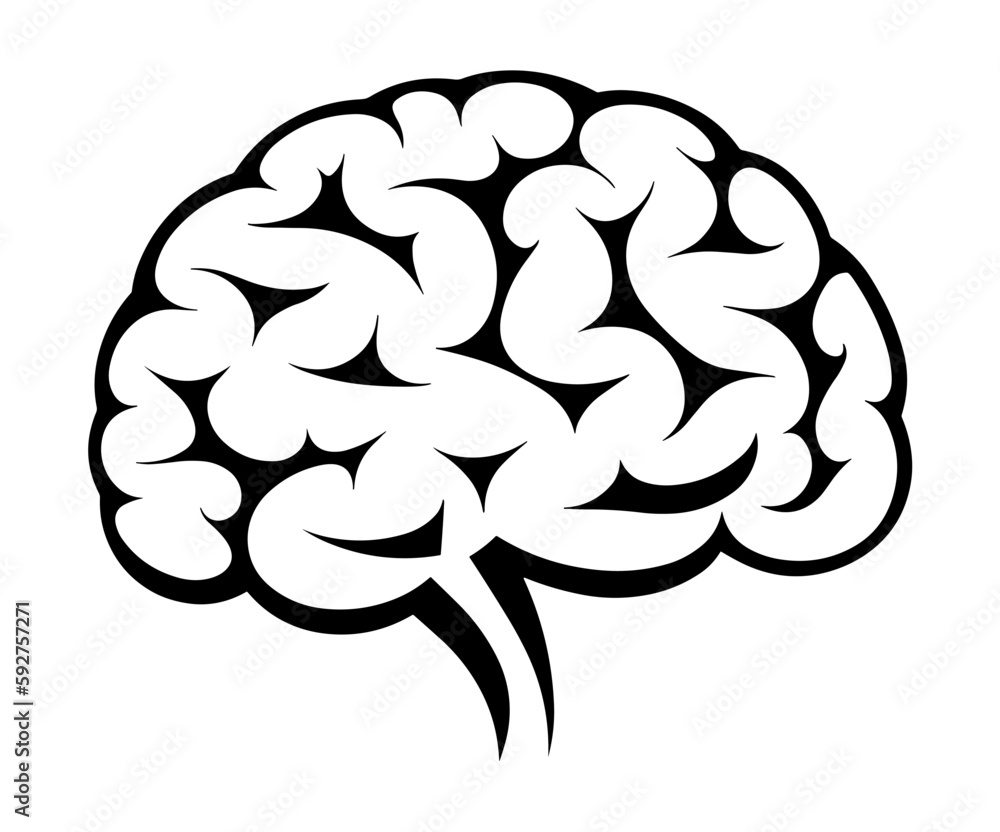 Brain side view vector logo. Vector illustration Brain side view vector logo. Vector illustration