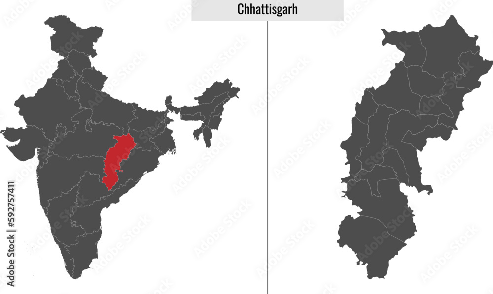 map of Chhattisgarh state of India