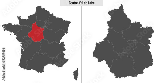 map of Centre-Val de Loire region of France