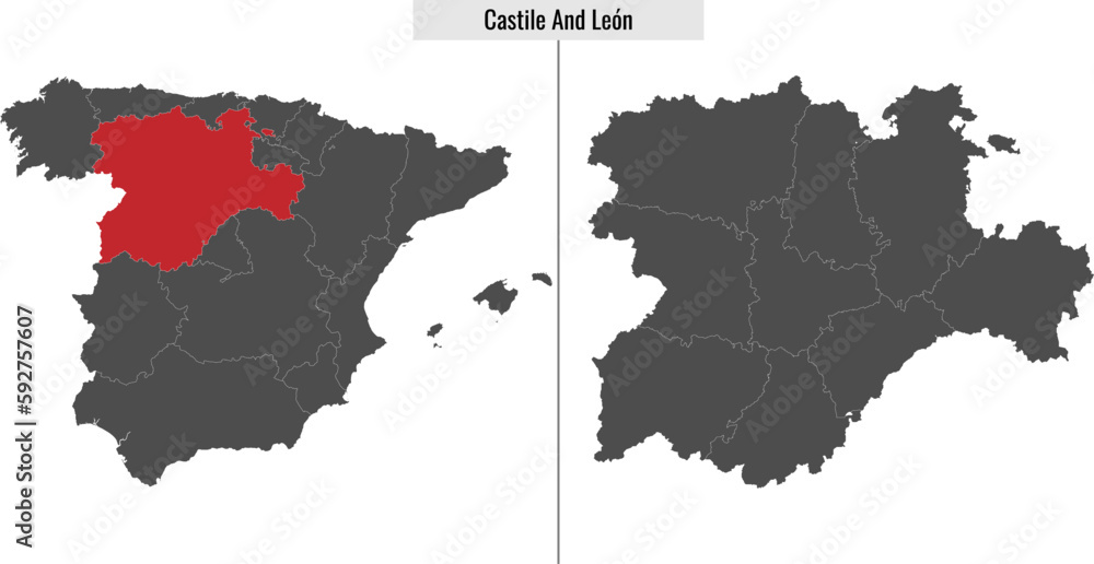 Fototapeta premium map of Castile and Leon