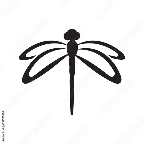 dragonfly icon logo vector design template