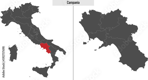 map of Campania province of Italy photo
