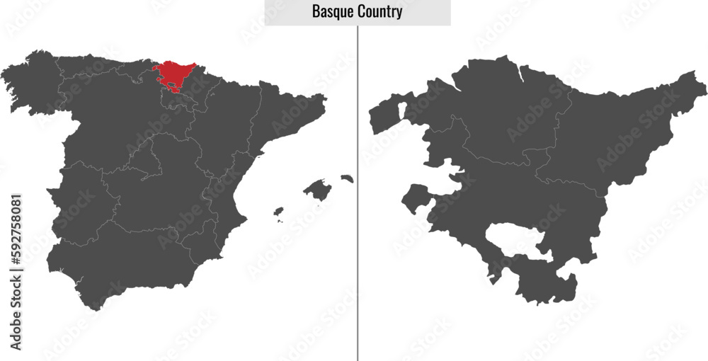 Fototapeta premium Basque Country map region of Spain