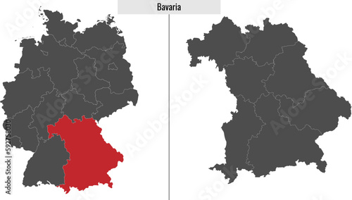 Bavaria map state of Germany