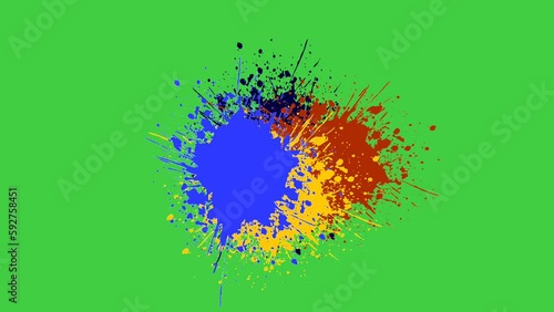 Green screen paint video being thrown 