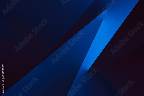 Black blue abstract modern background for design. Dark. Geometric shape. 3d effect. Diagonal lines, stripes. Triangles. Gradient. Light, glow. Metallic sheen. Minimal. Web banner. Space.