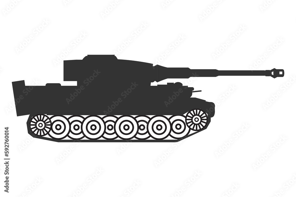 Fototapeta premium Tank armed icon. War machine flat symbol vector ilustration.