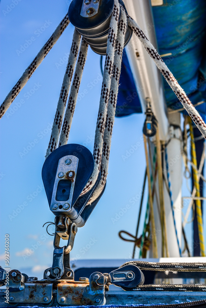 moitões da escota em um barco