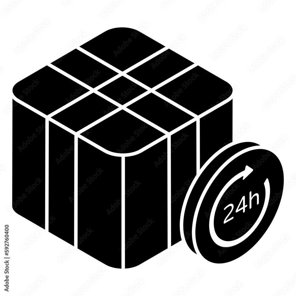 Creative design icon of 24 hr delivery service Creative design icon of 24 hr delivery service