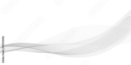 Tech grey abstract wave digital element for design. Curved wavy line design element © Anastasiia
