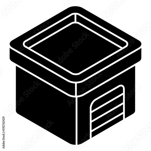 Flat design icon of warehouse