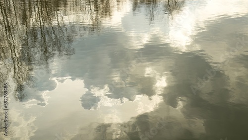 Clouds reflecting on water surface
