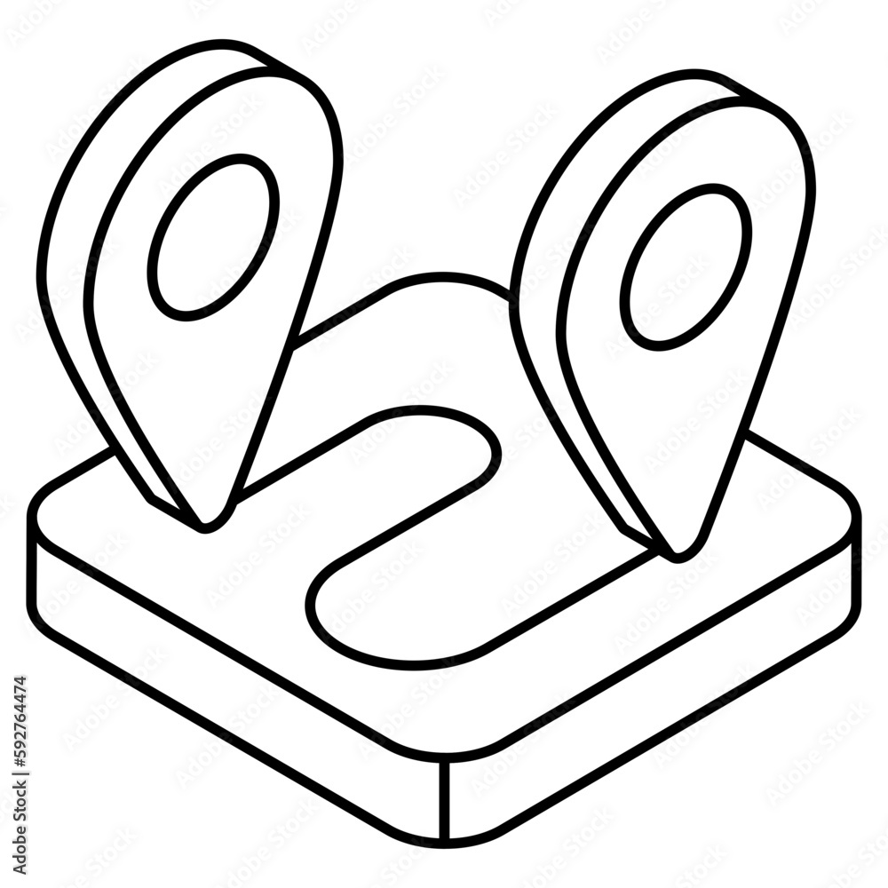 An design of route, flat vector An design of route, flat vector