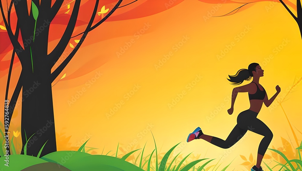 silhouette of a girl running background wallpaper