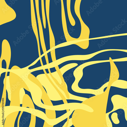 Traditional Ukrainian colors are yellow and blue. Abstract background with wavy relief lines. The beauty of natural relief lines in colorful horizontal lines. Wavy pattern of stripes of different thic