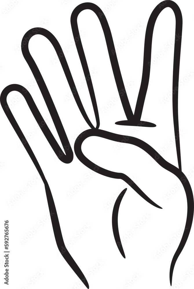 Obraz premium Hands collection with different poses in flat syle