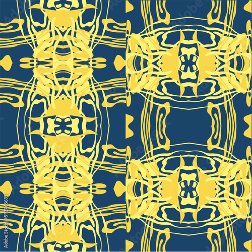 Traditional Ukrainian colors are yellow and blue. Abstract background with wavy relief lines. The beauty of natural relief lines in colorful horizontal lines. Wavy pattern of stripes of different thic