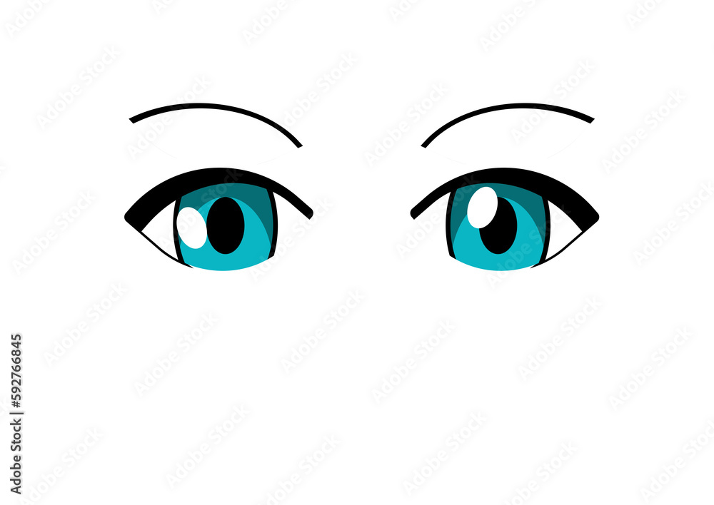 2d anime manga woman colourful eyes 