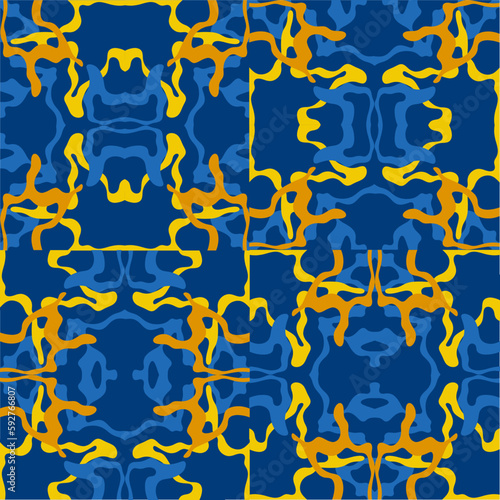 Traditional Ukrainian colors are yellow and blue. Abstract background with wavy relief lines. The beauty of natural relief lines in colorful horizontal lines. Wavy pattern of stripes of different thic