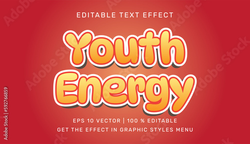 Youth energy 3d editable text effect template